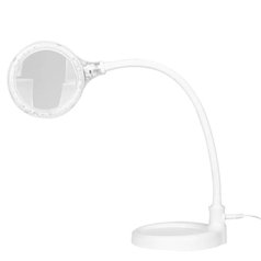 Elegante 2014-2r lampa s lupou, 30 LED SMD, 5D, se stojánkem a sponou na stůl, bílá