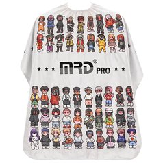 MRD Pro Professional Cutting Cape White - Barber pláštěnka pro zákazníka, bílá