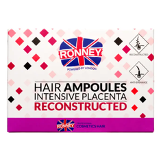 Ronney Hair Ampoules Intensive Placenta Reconstructed - Placentové ampule proti padání vlasů 6 x 10 ml