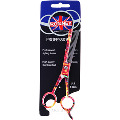 Ronney Thinner Scissors Orange Neon - Kadeřnické efilační nůžky 5,5"