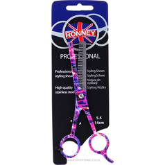 Ronney Thinner Scissors Pink Neon - Kadeřnické efilační nůžky 5,5"