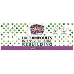 Ronney Hair Ampoules Intensive Keratine Rebuilding - Keratinové ampule proti lámání vlasů 12 x 10 ml